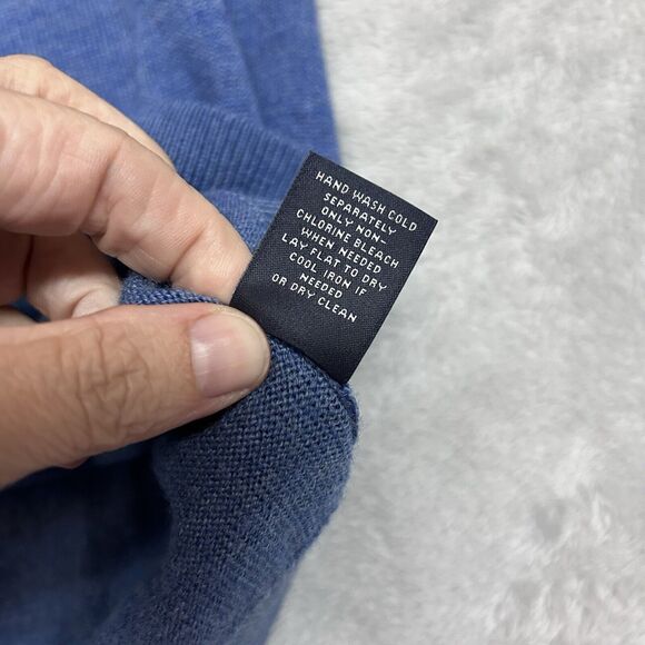 Hart Schaffner Marx Extra Fine Merino Wool Sweater Vest Mens Large Blue - Picture 5 of 8